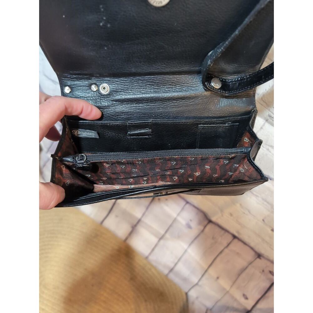 BRIGHTON Celtic Plaque Embossed Leather Clutch Handle Bag - Picture 16 of 16